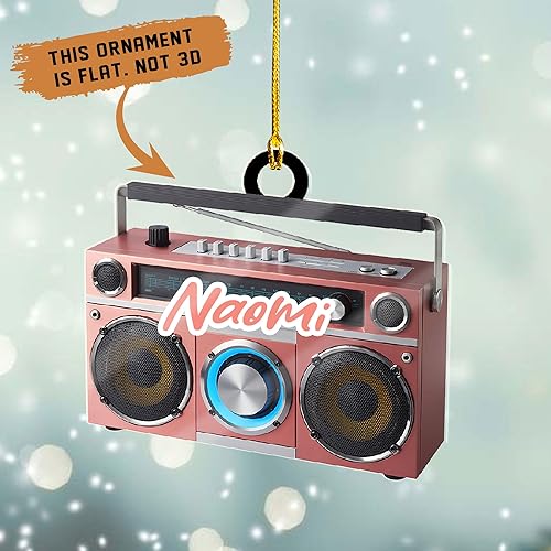 Miniatura 3 de Adorno de radio personalizado 2025, adorno de radio retro personalizado, cinta de cassette, adornos retro, adornos de radio de Navidad, adornos de