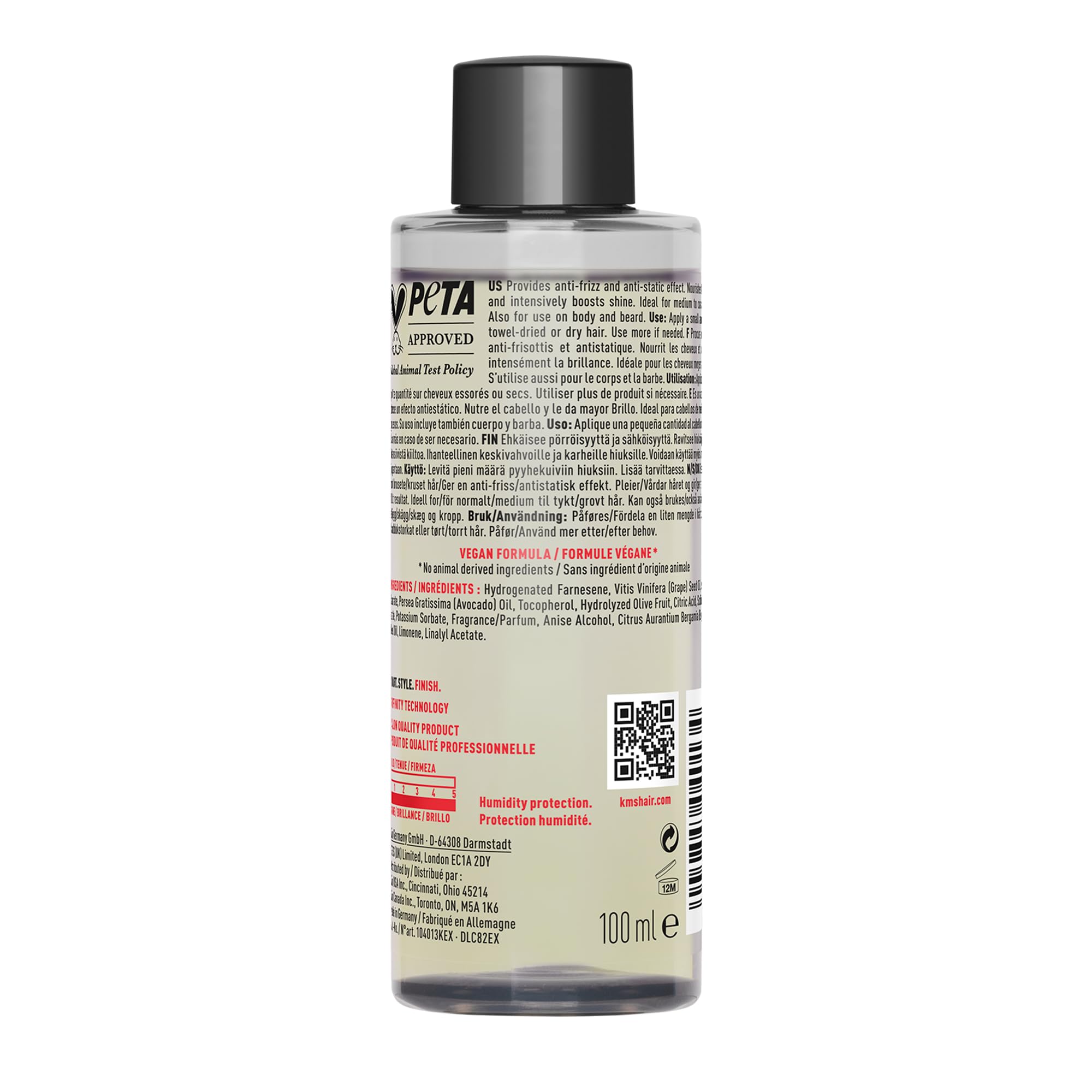 KMS AllSmooth Intense Nourishing Oil for Medium to Thick, Coarse Hair, 100ml
