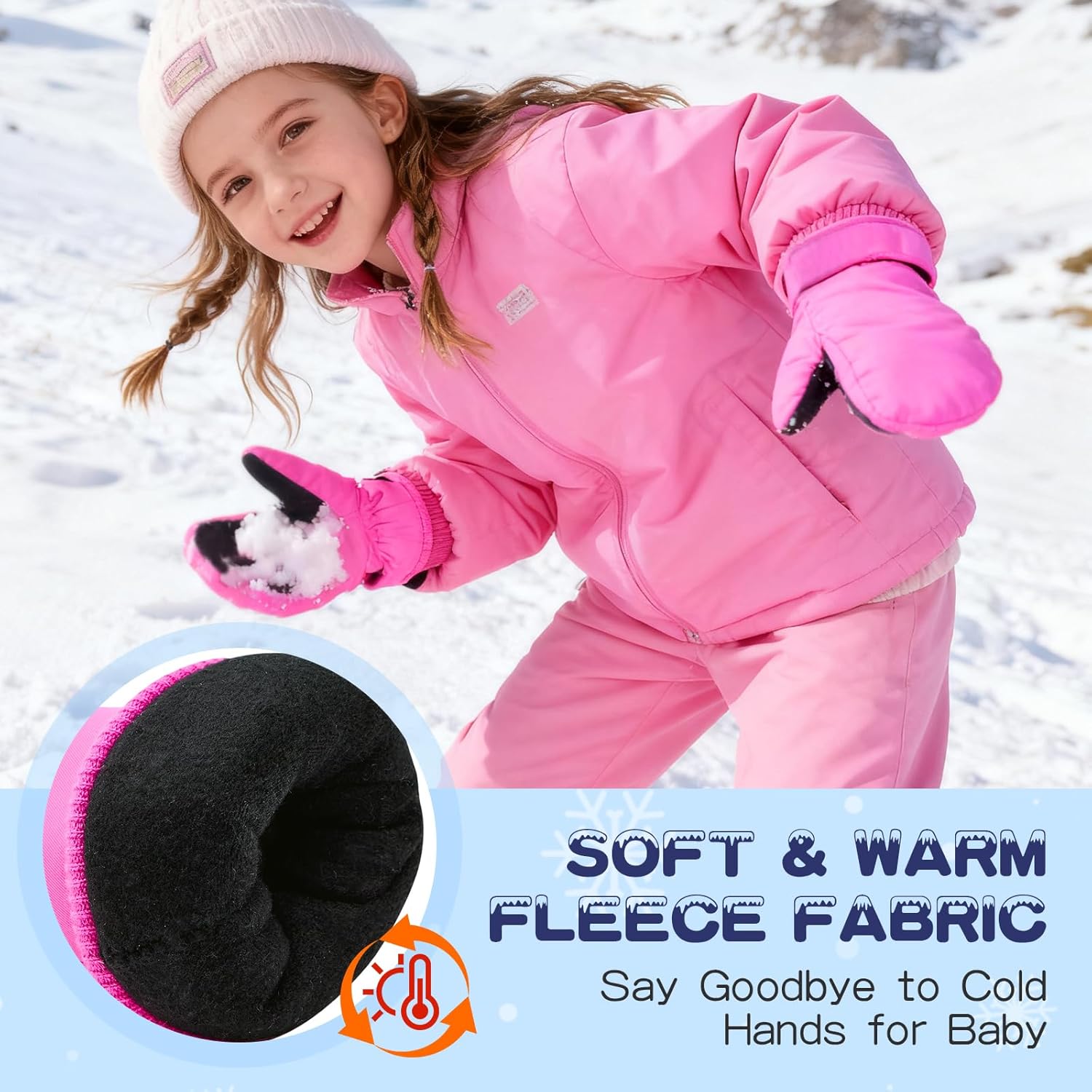 American Trends Toddler Mittens Boys Snow Waterproof Ski Mitten Fleece Warm Winter Kids Gloves for Baby Boy Girl - Image 5