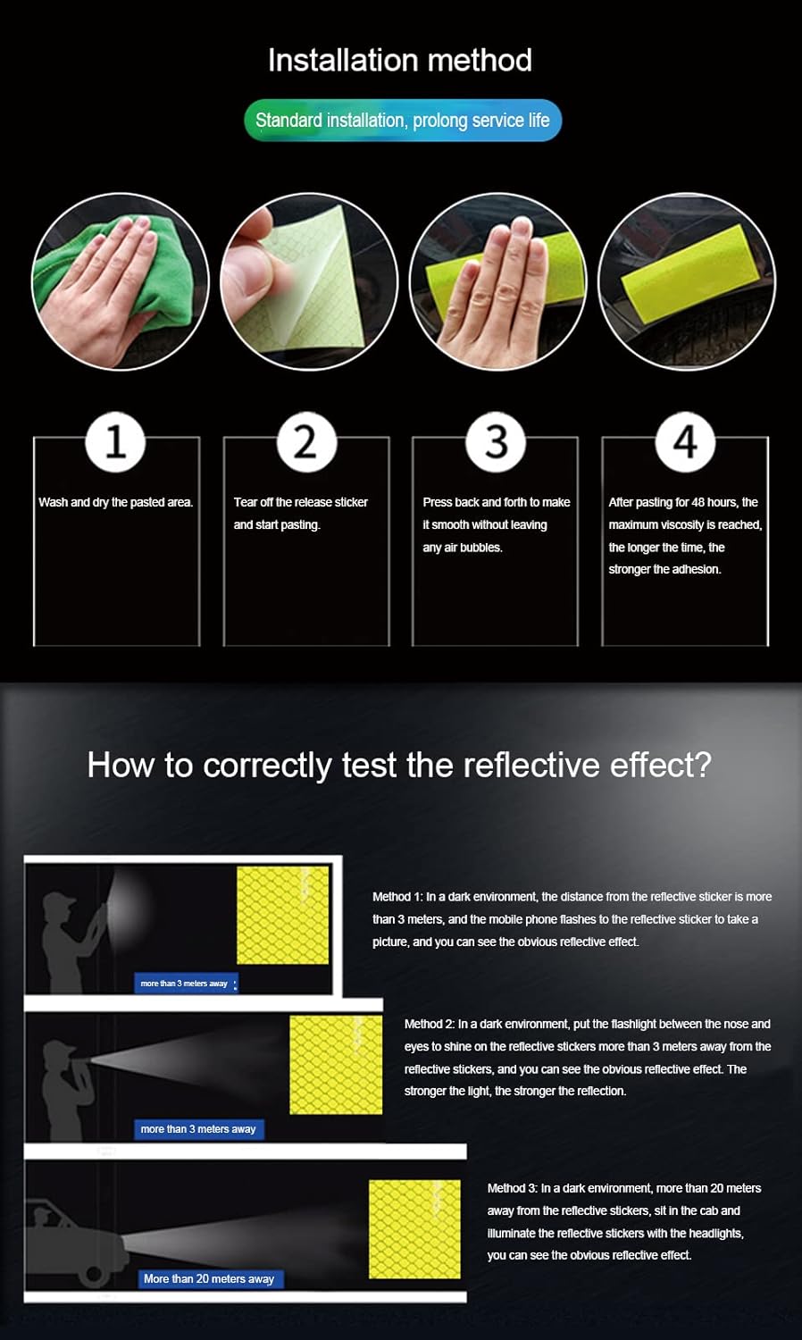 Reflective Tape, Reflective Safety Tape, Waterproof Visible,2-20centimeters Wide, 10-45meters Long(15cm,45m)