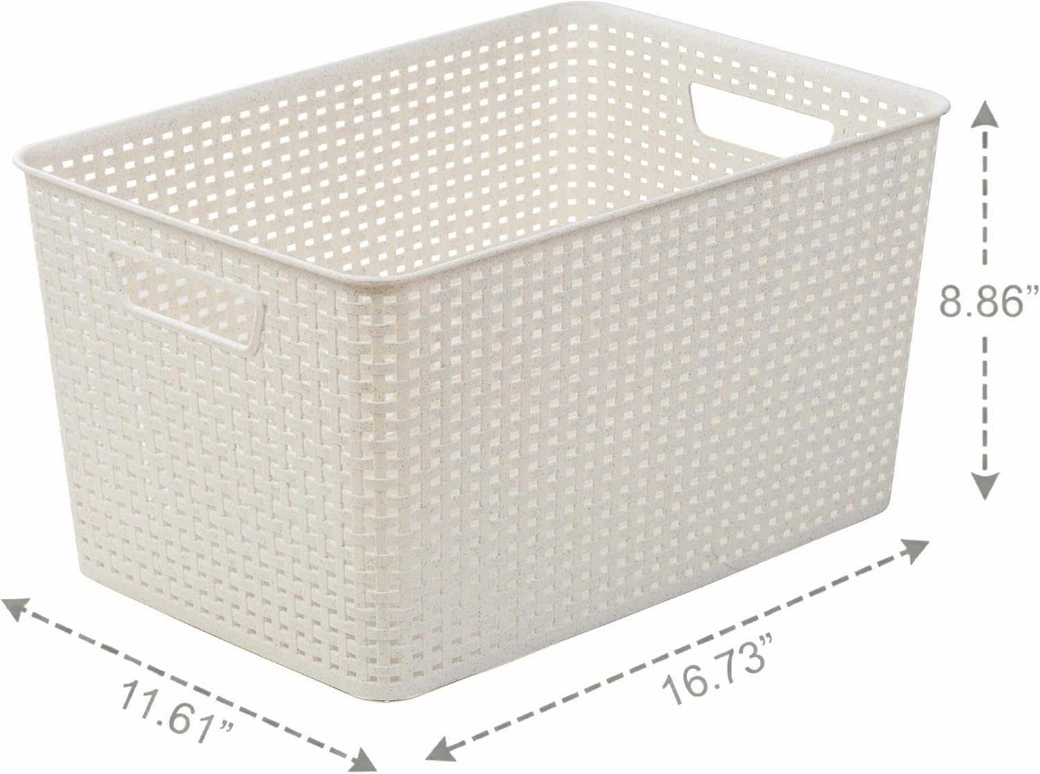 BINO | Plastic Storage Baskets, 22 Liter - 3 Pack, Natural | THE WOVEN COLLECTION | Storage Basket for Shelves | Woven Storage Baskets for Organizing Bins | Pantry Shelf Organizer | Container Bin