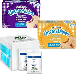 Smucker's Uncrustables Peanut Butter & Grape Jelly Sandwiches, Gift Set, 7.2 oz, 4 count each – Pack of 26 (total 104 pieces)