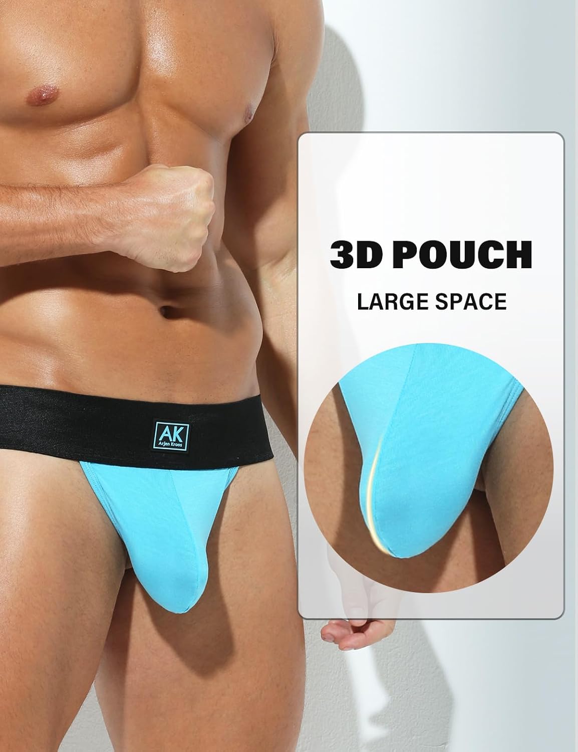 Arjen Kroos Jock Strap-Free Back for Men Thong Dual Pouch Underwear Jockstraps Modal Athletic Supporter - Image 3