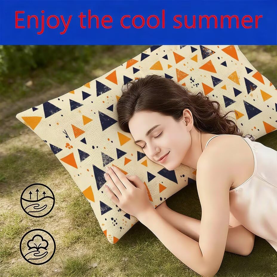 Coussin extérieur géométrique crème imperméable au format 40x80 cm - 4