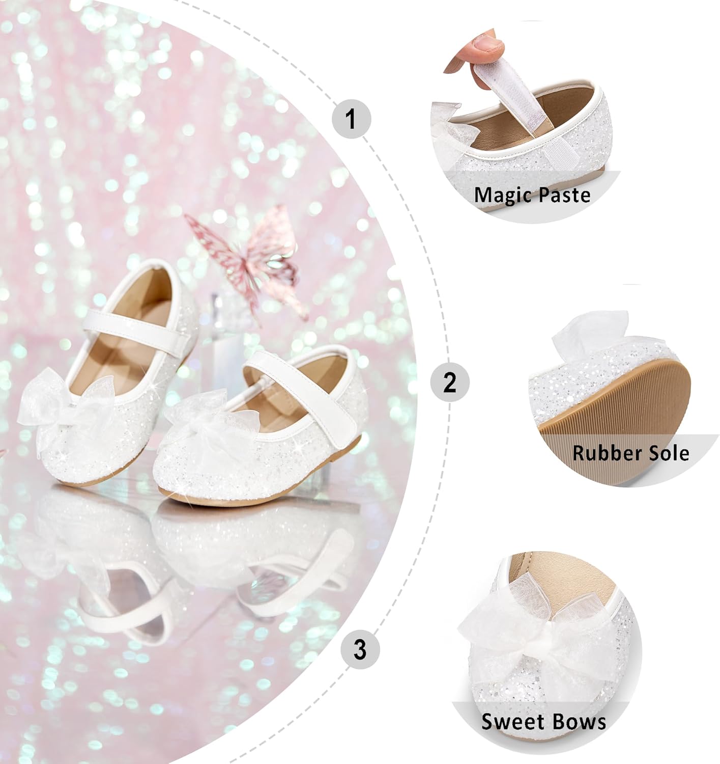 Otter MOMO Toddler/Little Girls Mary Jane Ballerina Flats Shoes Slip-on School Party Dress Shoes - Image 5