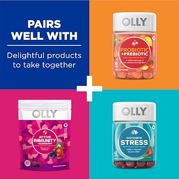 OLLY Gummy Active Immunity+Elderberry 45 Gummies, Men's Multivitamin Gummy Vitamins A, C, D, E, B, Lycopene, Zinc, 90 Count