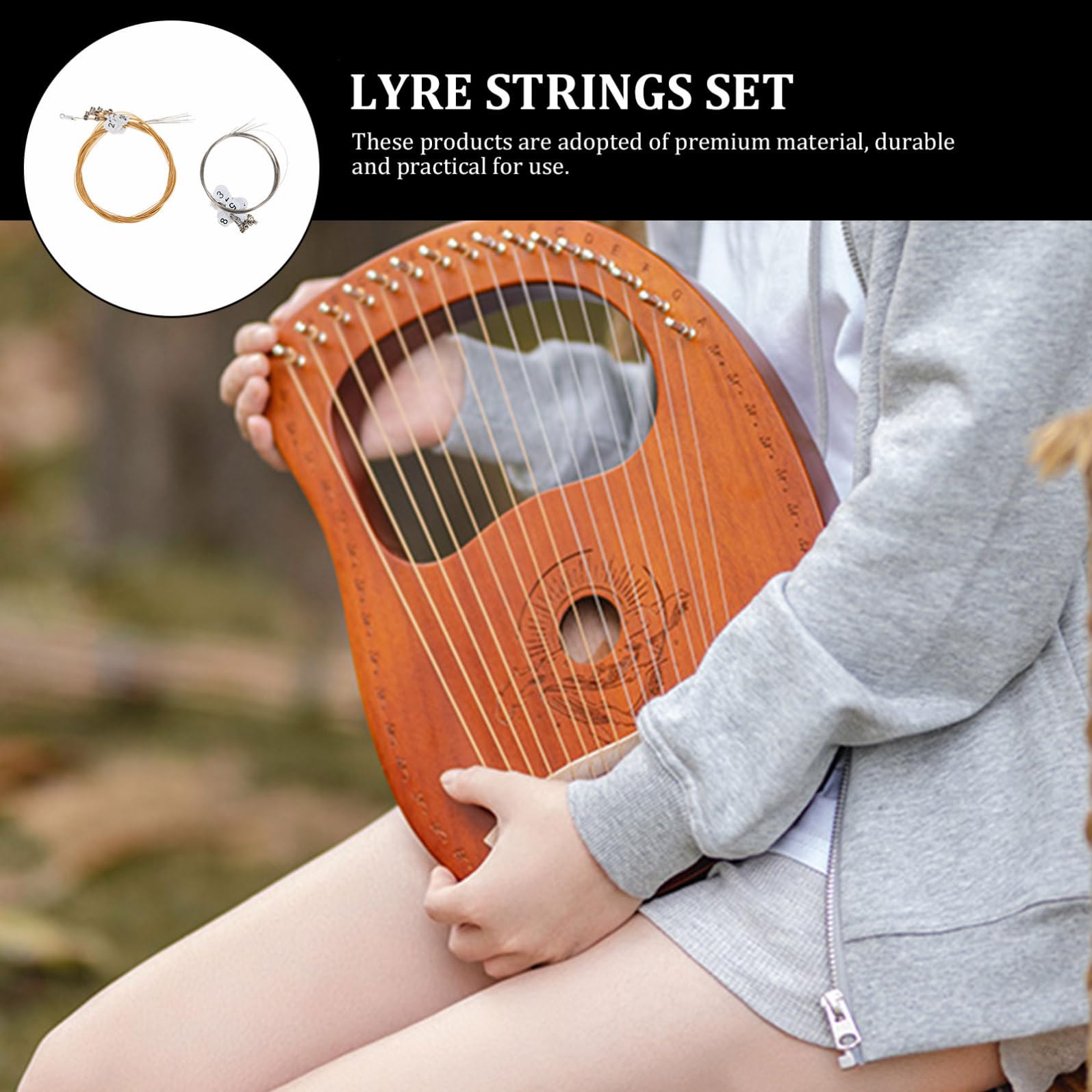 TOYANDONA 4sets Corde Per Lira Metallo Sostituzioni Pratiche Per Strumenti Musicali Accessori Lira Di Alta Qualità