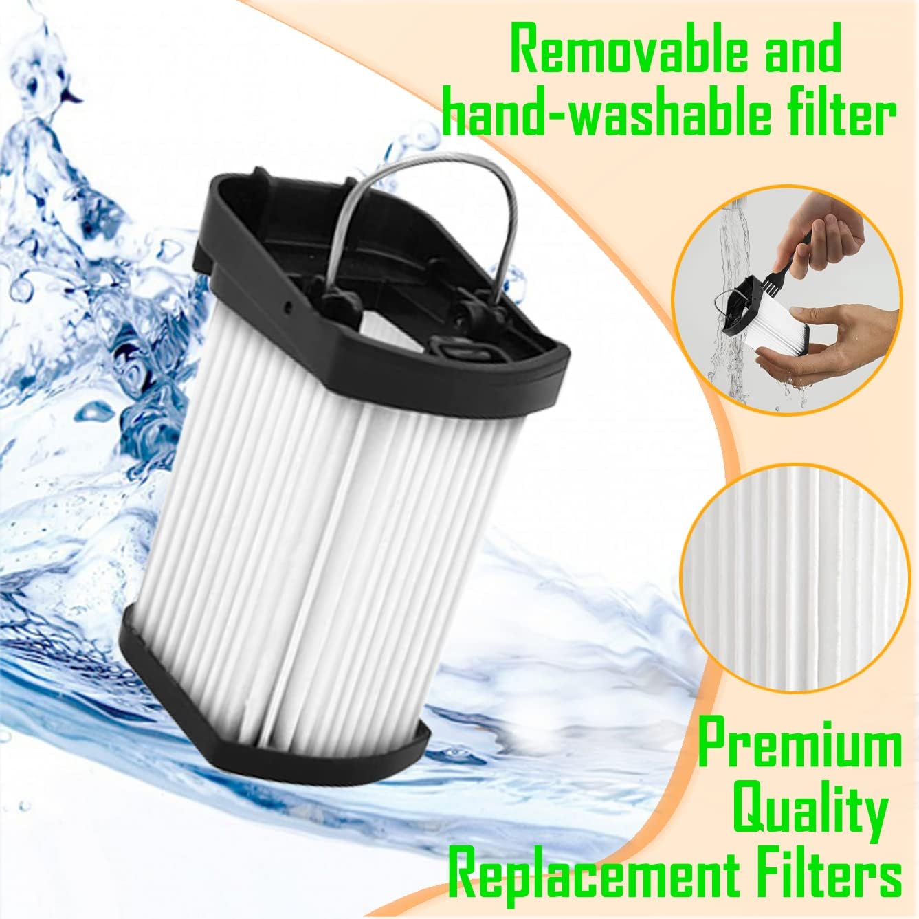 Unikstone 4 Pack Replacement Fabric Filter Compatible with Shark Cordless Handheld Vacuum WV401BL WV401PK WV403BR, Compare to Part # XFFWV400 image 3