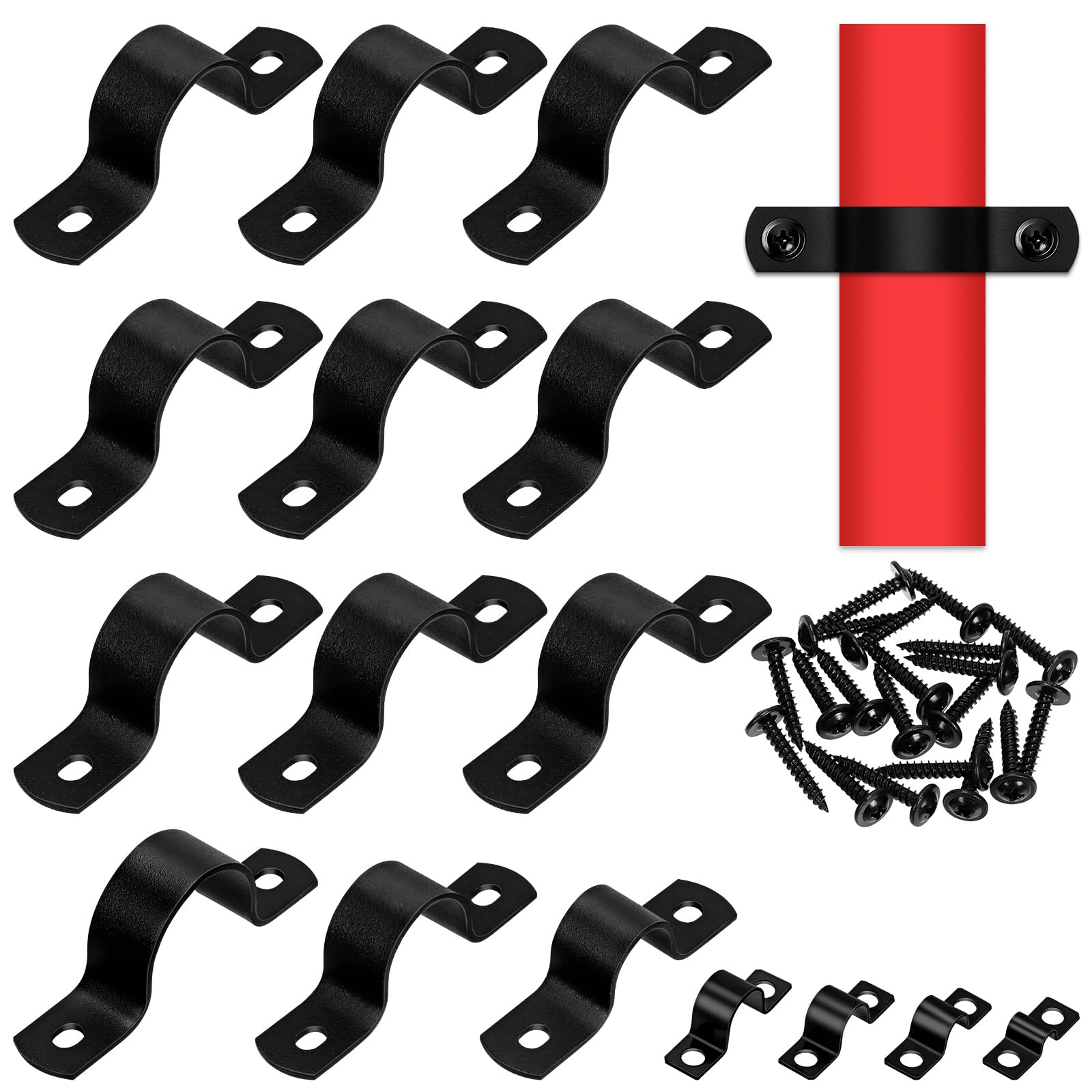 Sangle rigide à deux trous 20mm collier fixation tube gaine conduit EMT avec vis x25