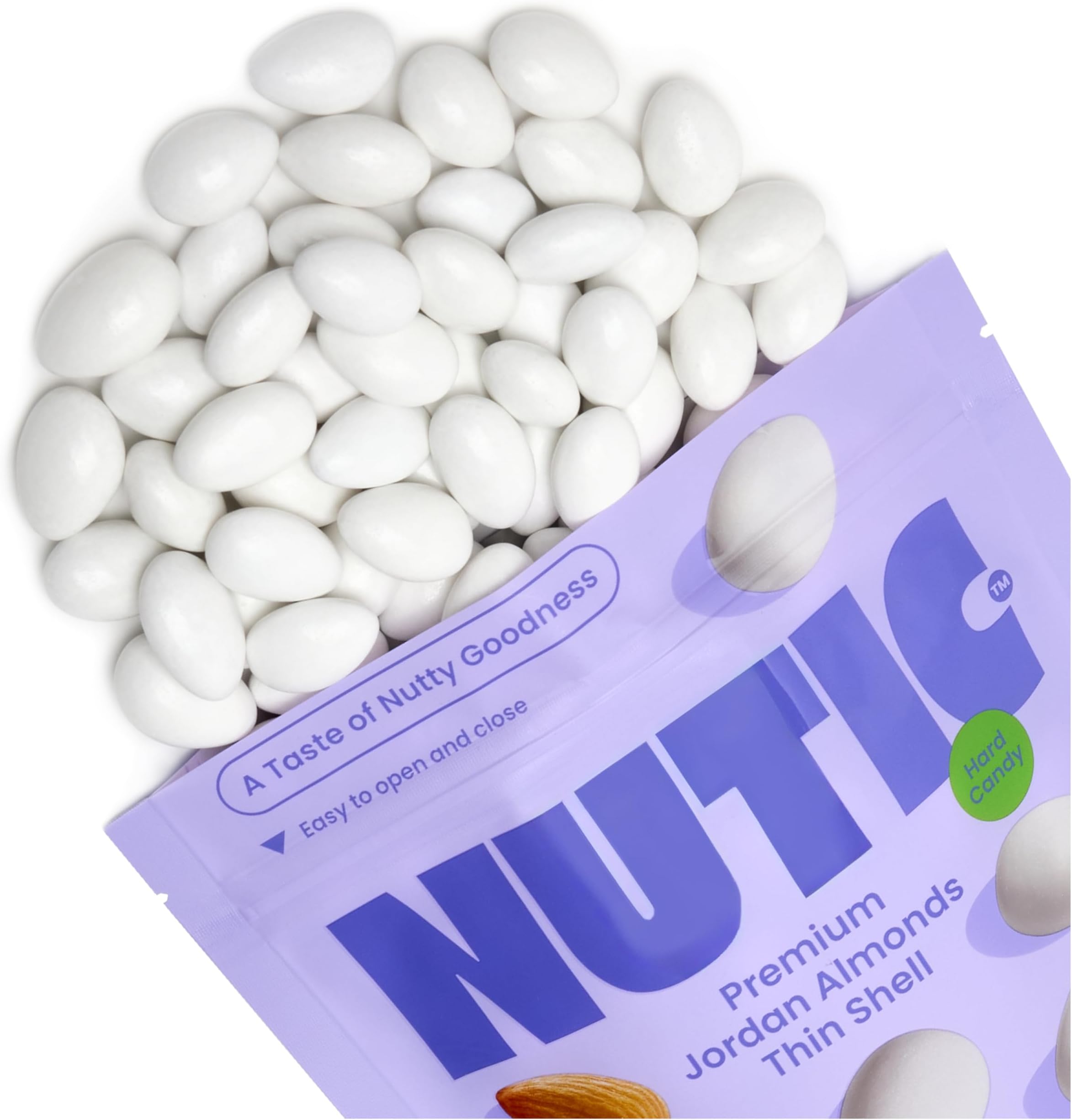 Nutic White Jordan Almonds - 2LB, Premium Thin Shell, Elegant Italian Confetti Candy for Weddings, Holidays, and Birthdays, Freshly Made in the USA - (Pack of 1)
