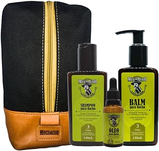 Kit Shampoo para Barba + Balm para Barba + Oleo para Barba Frasco - Muchacho Citric + Necessaire Muchacho Guadalajara - Kit para uma barba perfeita