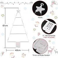 Vista 7 de Toodour Luces de decoración de Navidad, luces LED de escalera de 2 pies, luces verdes para colgar en la pared de Navidad, funciona