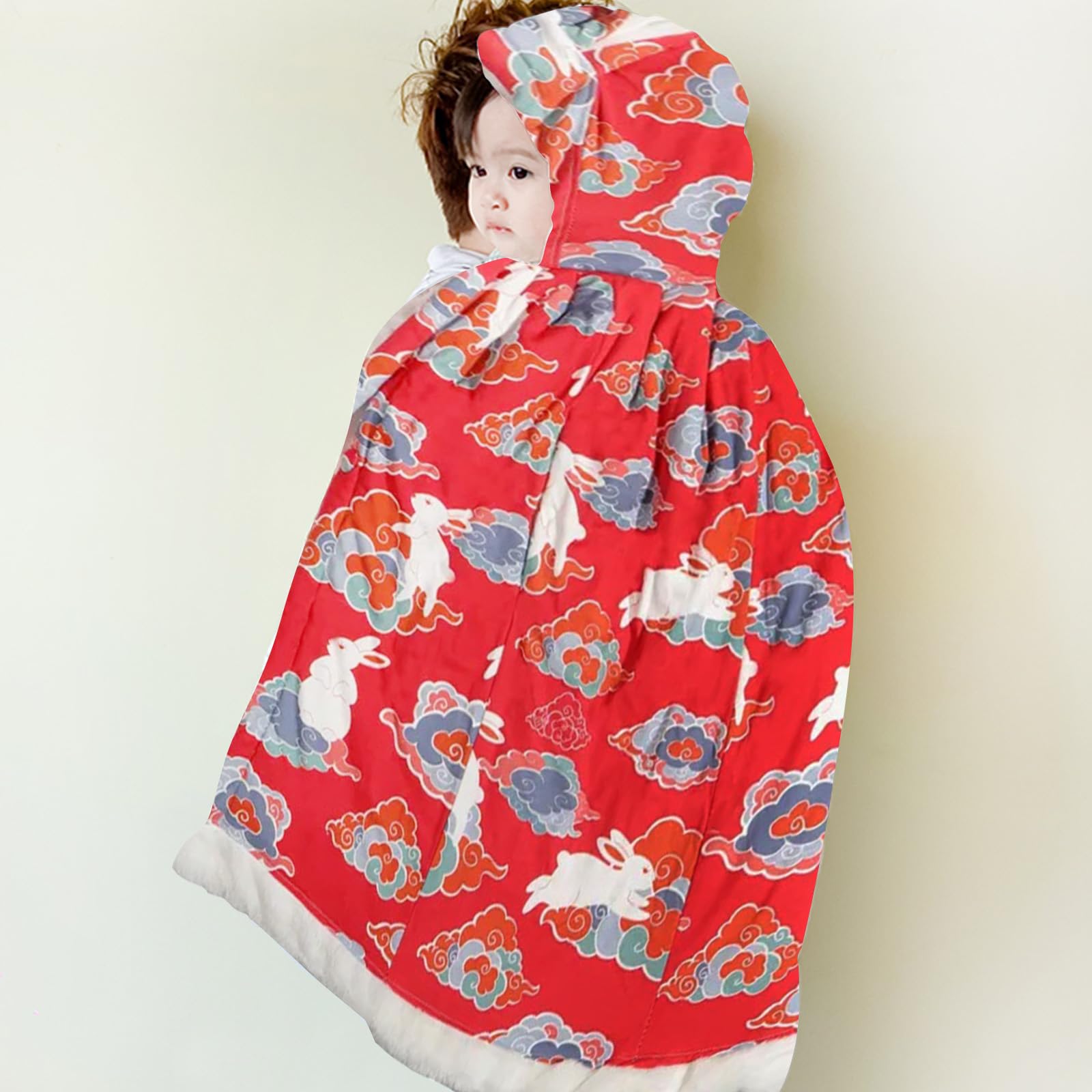SONARIN Baby Kapuze Cape,Warme Kleinkind Poncho Umhang Mantel Winterjacke Schneeanzug Dicke Kleidung Niedliches Winter-Outfit Wickeldecke für Baby Mädchen Jungen