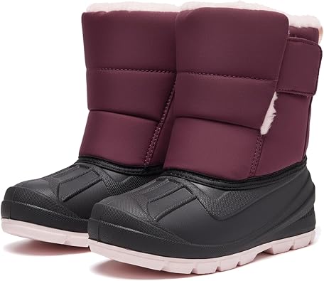 MORENDL Toddler Winter Snow Boots Waterproof Insulated Faux Fur Boys Girls Hiking Boots Toddler/Little Kid