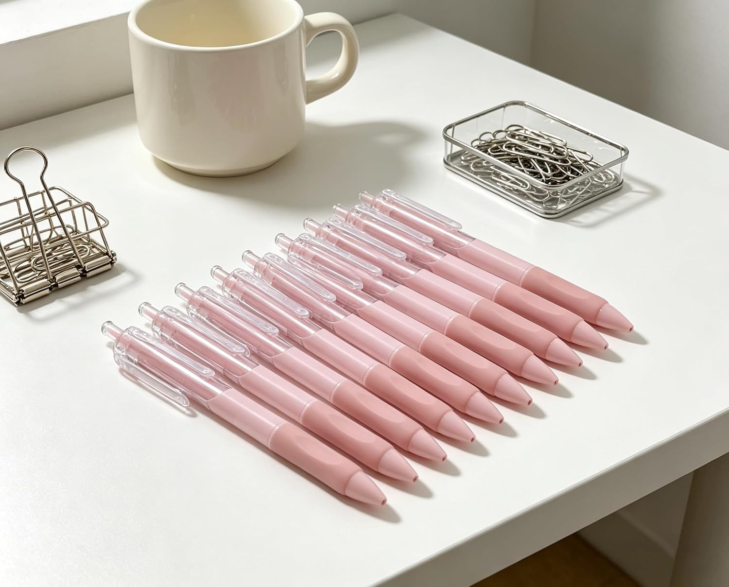YYaaloa 20pcs Cute Pens Black Gel Ink Pens Retractable 0.5mm Gel Pens Bullet Point Nice Gifts Fun Pens for Women Office Supplies (20, Pink)
