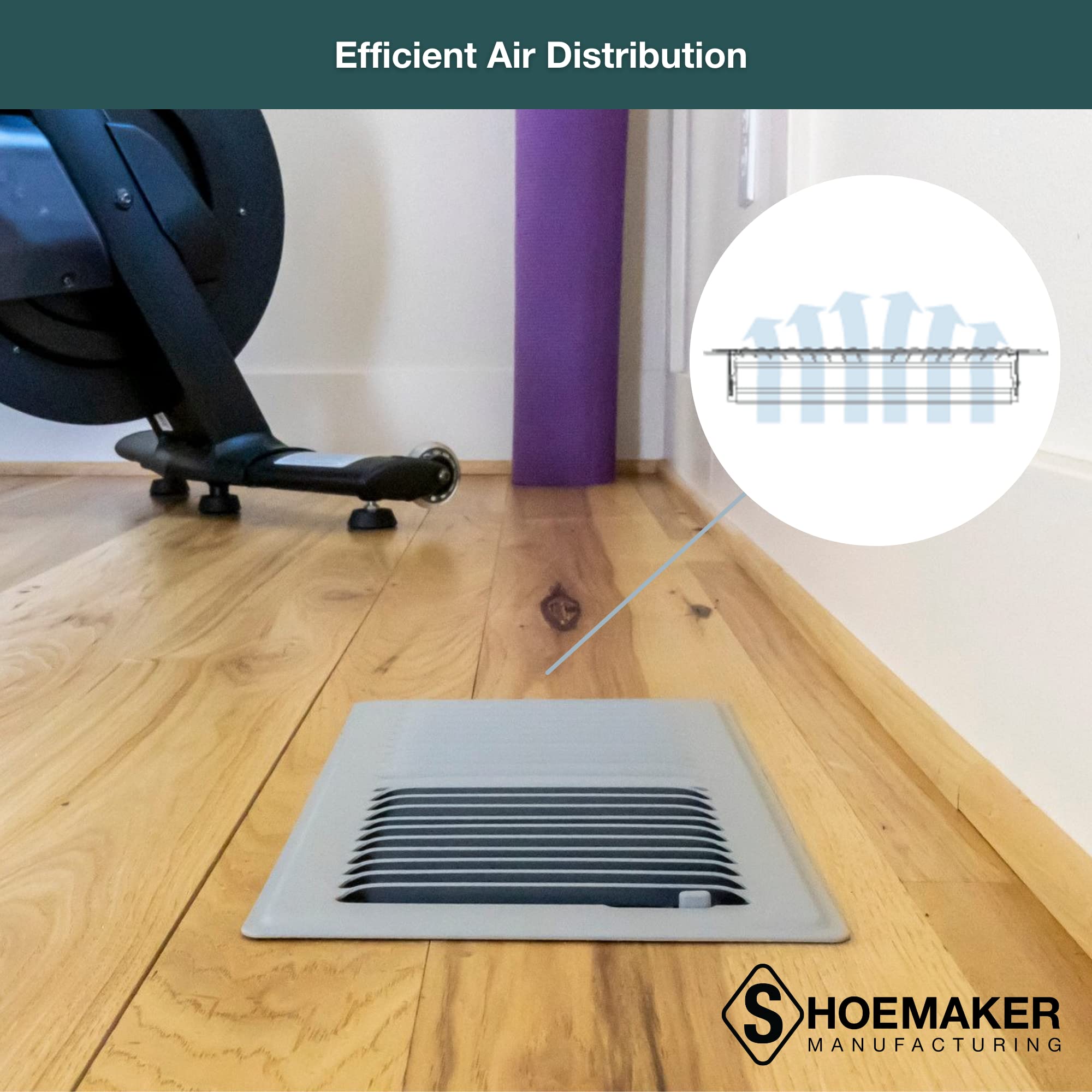 Shoemaker Manufacturing, Cement Gray, 4x12, Premium Floor Register, All  Steel Heavy Duty Vent Cover - Amazon.com