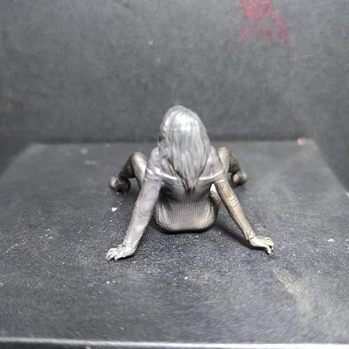 Miniatura 6 de Estatua femenina sexy de latón sentada, hermosa estatua femenina de metal negro, posición sentada, escultura de mujer, miniaturas, arte corporal,