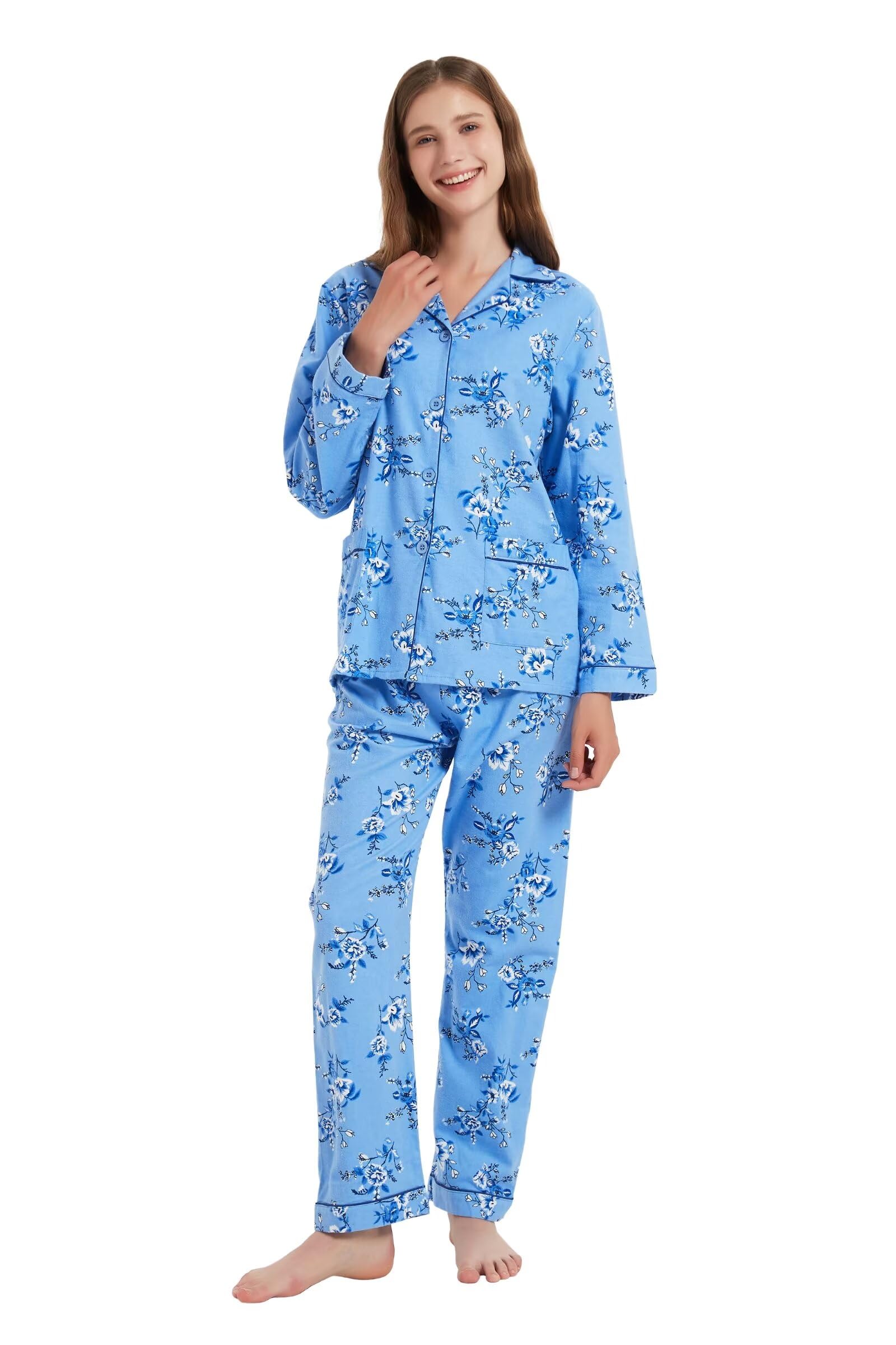 kolipajam cotton flannel pajamas for women 100% cotton flannel pajamas set soft PJS cozy womens loungewear
