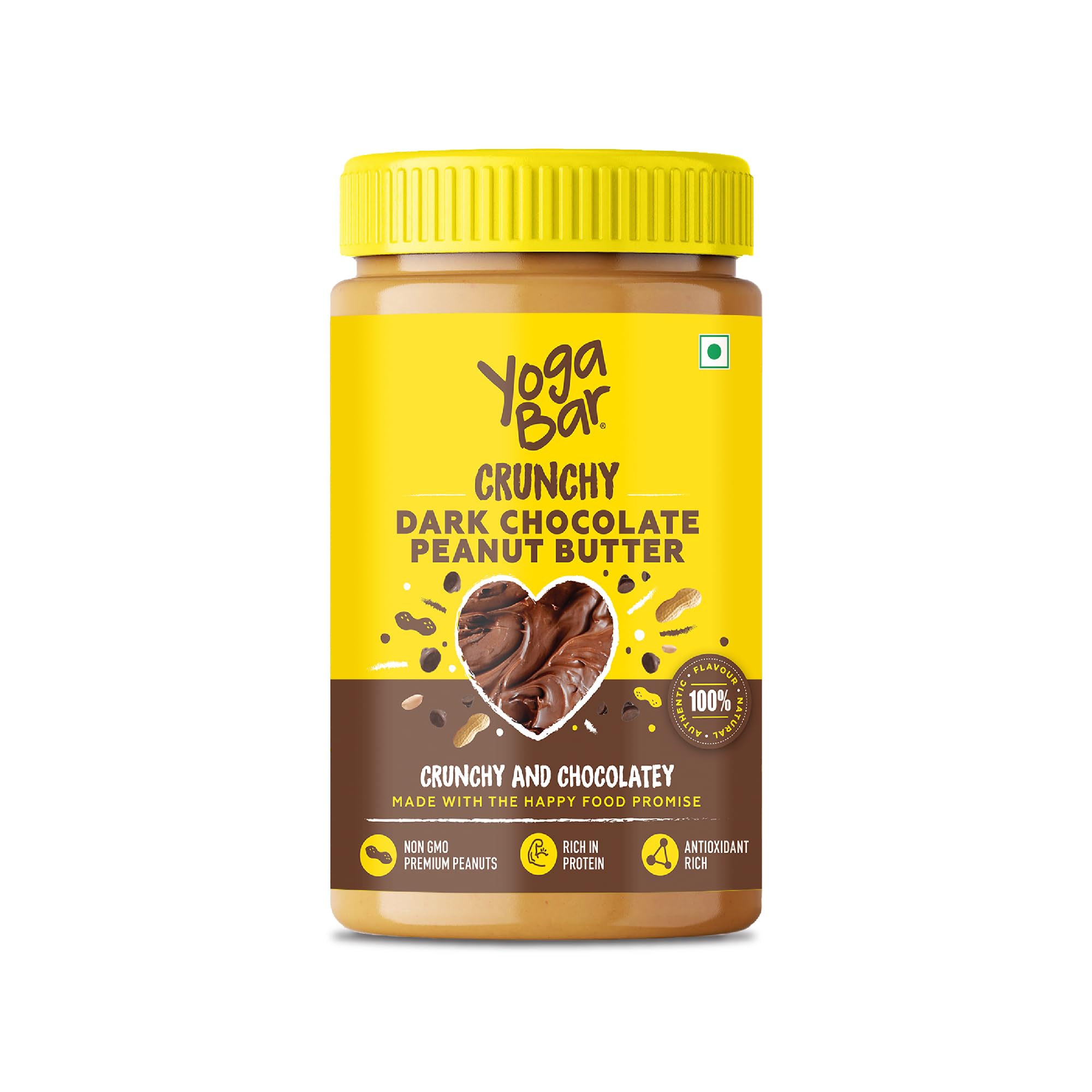 Yogabar Crunchy Dark Chocolate Peanut Butter 400g | No Palm Oil, Non-GMO, Antioxidant-Rich-image-23