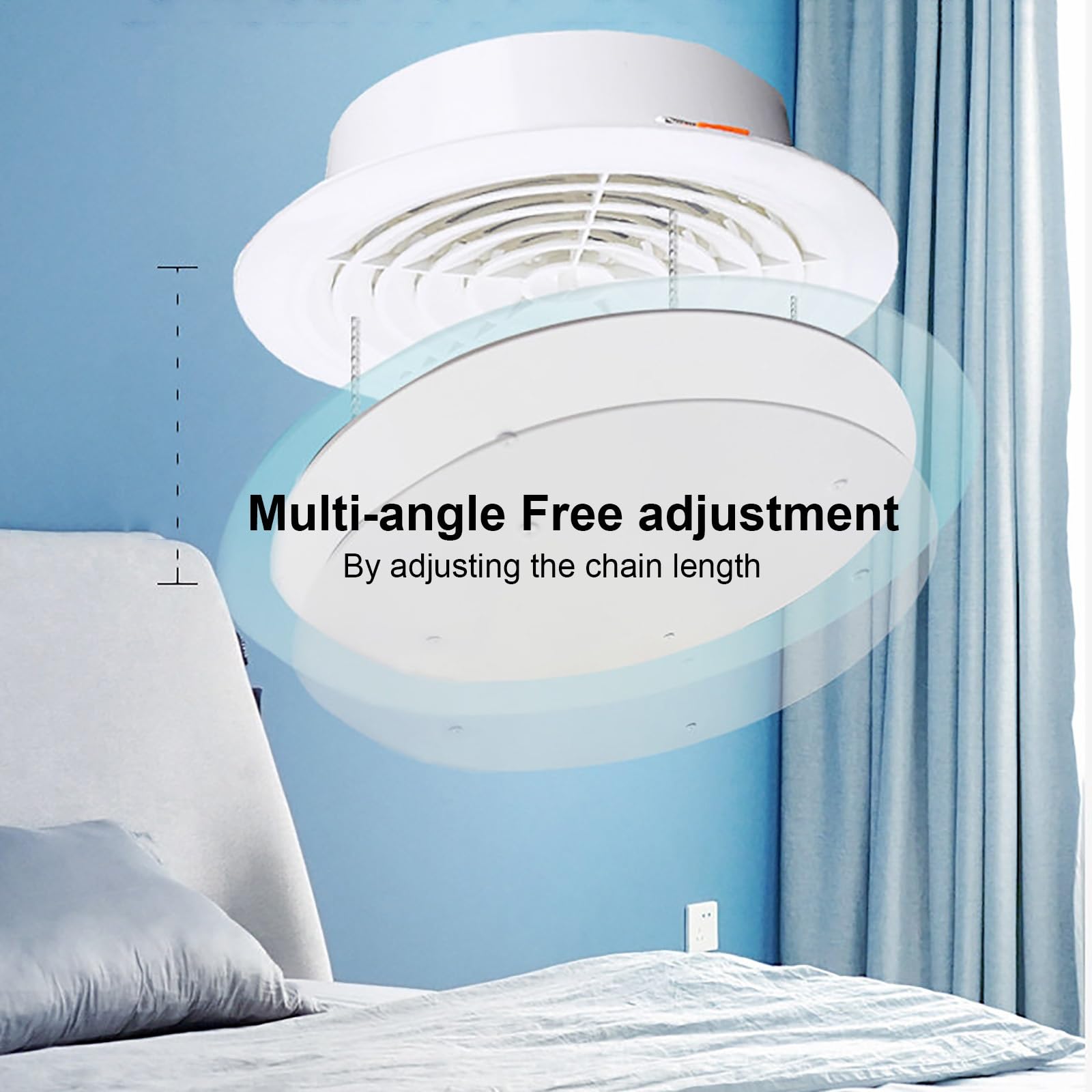 Deflettore per Condizionatore Centralizzato, Deflettori d'Aria per Bocchette di Ventilazione a Soffitto, Guida Antivento per Parabrezza, Rotondo, Bianco(60cm/24in)