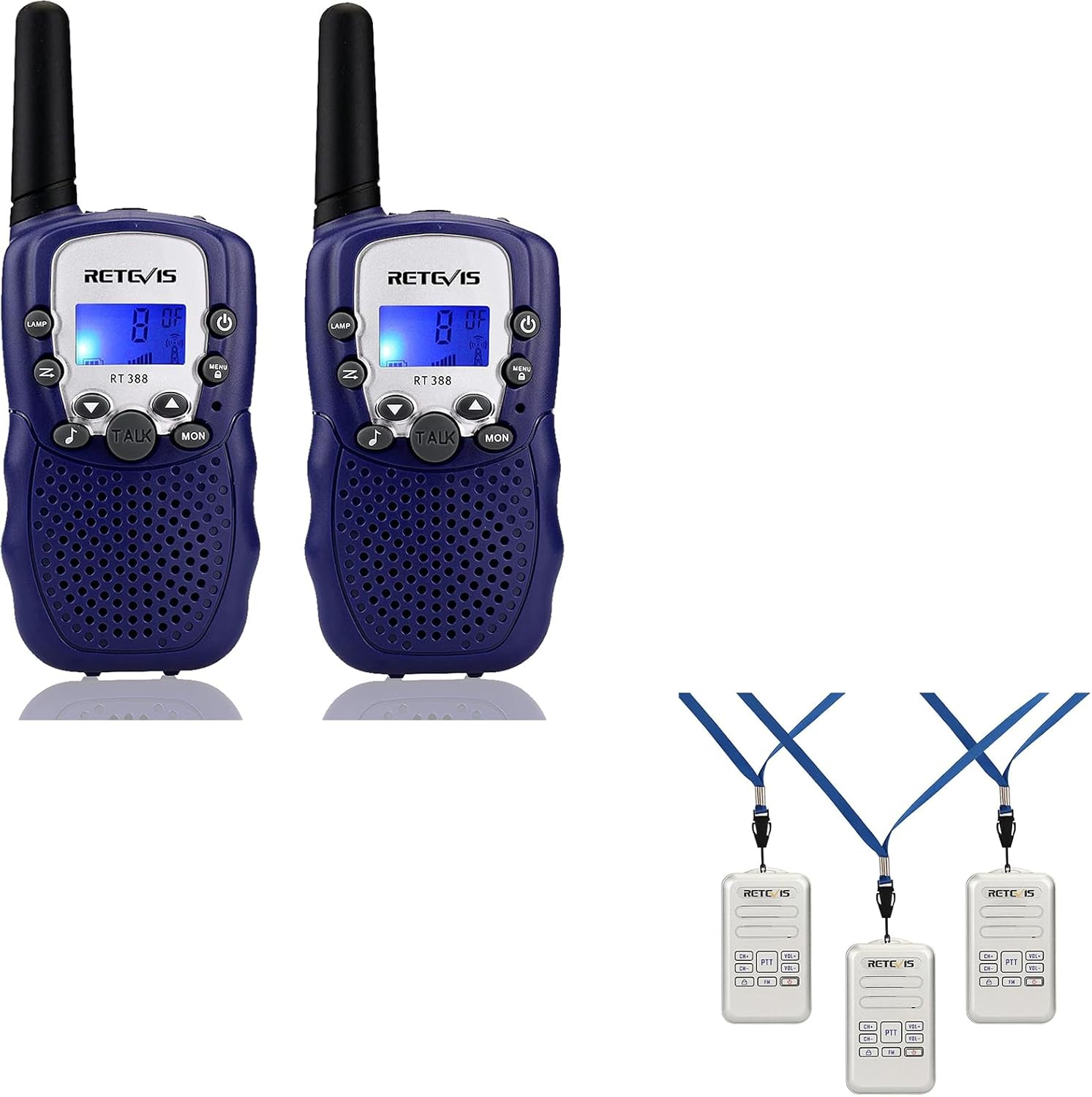 Retevis RT388 Kids Walkie Talkies Bundle with RT20 Walkie Talkies for Adults, Wearable Small Walkie Talkie for Seniors Elderly