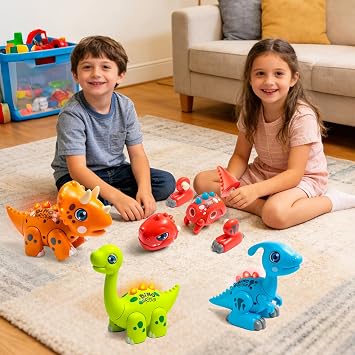 Dinosaur Assembly Toy,Easy Take Apart Dinosaur Building Set with Lights & Music,STEM Learning Educational Toy,Perfect ChristmasBirthday Gift for Boys & Girls