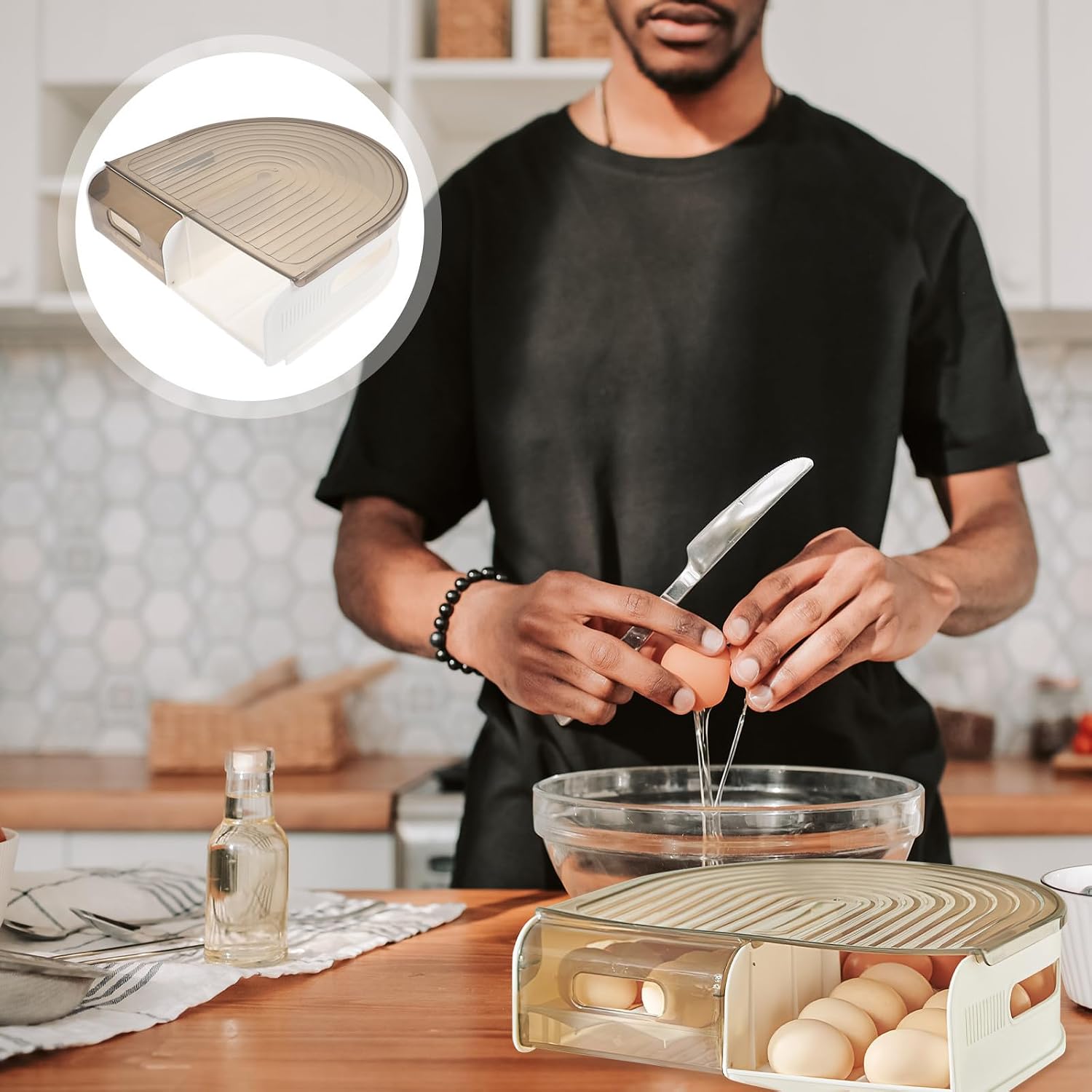 Plastic Egg Tray with Roll Forward Design for Fridge Storage