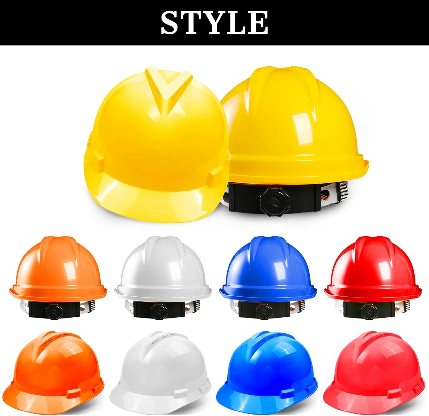 Custom Hard Hats for Men Personalized Logo Safety Helmet Construction Cap Adjustable Ratchet Suspension White