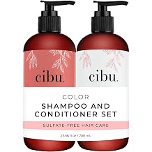 Cibu Color Shampoo and Conditioner Set - Gently Hydrates and Strengthens Strands - Protects and Revitalizes Hair and Scalp - Color Safe Shampoo and Conditioner for All Hair Types - Pack of 2