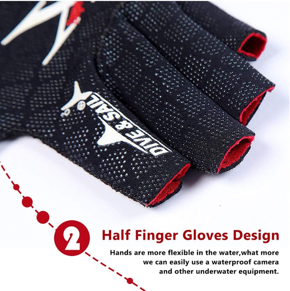 2.5MM Neoprene Professional Scuba Wetsuit Gloves Anti-Scratch Half Finger Diving Gloves Warm and Non-Slip