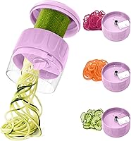 Vista 8 de 3 en 1 espiralizador de verduras, cortador ajustable para noodles de calabaza y zanahoria, cortador en espiral para pepino, herramienta de cocina