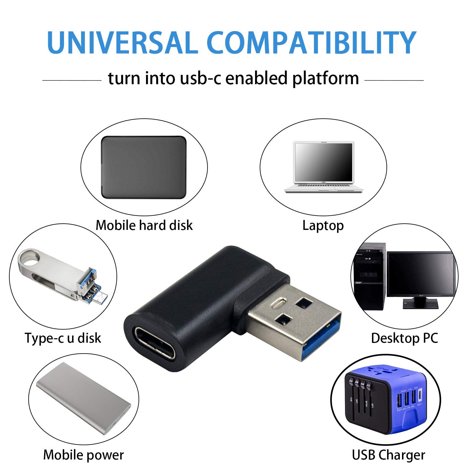 Adattatore USB-C A USB 90° (2 Pezzi) - 10 Gbps Per IPhone 15, MacBook, IPad E Dispositivi USB-C - Foto 6