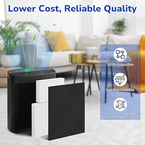 Miniatura 7 de Kit de filtro de repuesto HPA300 compatible con purificadores de aire Honeywell HPA300, 3 filtros HEPA R y 4 prefiltros A