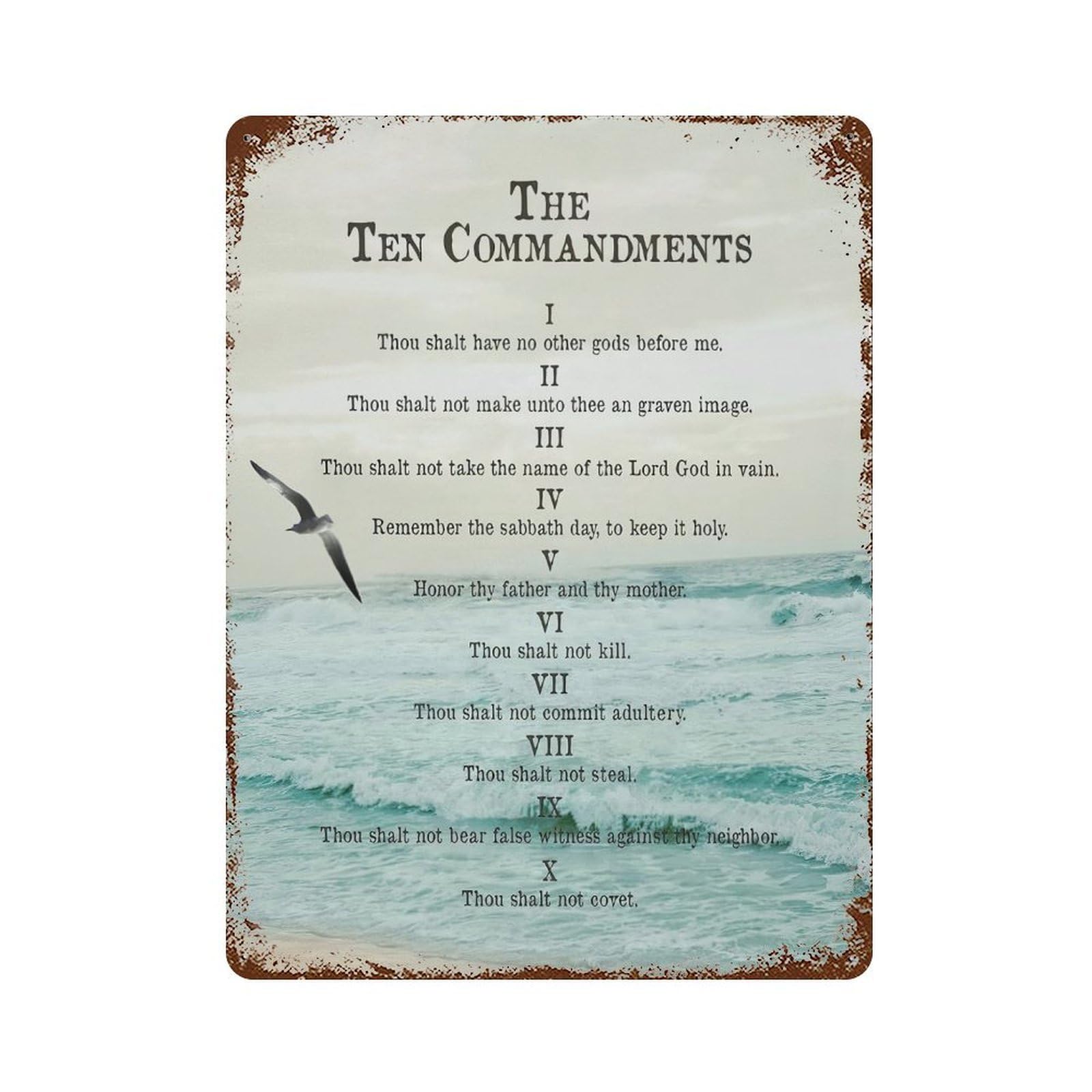xiaoxiaoshen 10 Commandments Scripture Wall Decor Art Metal Tin Poster Modern Home Decor Art Home Bar Shop Decorations Vintage Sign 40x30cm