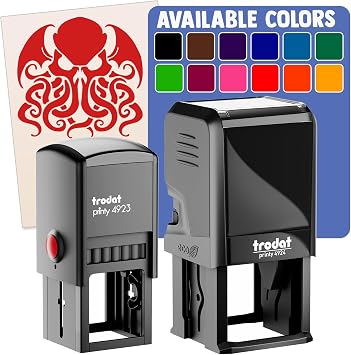 Cthulhu Eldritch Horror Self-Inking Rubber Stamp Ink Stamper - 1-1/2 Inch Large - Red Ink
