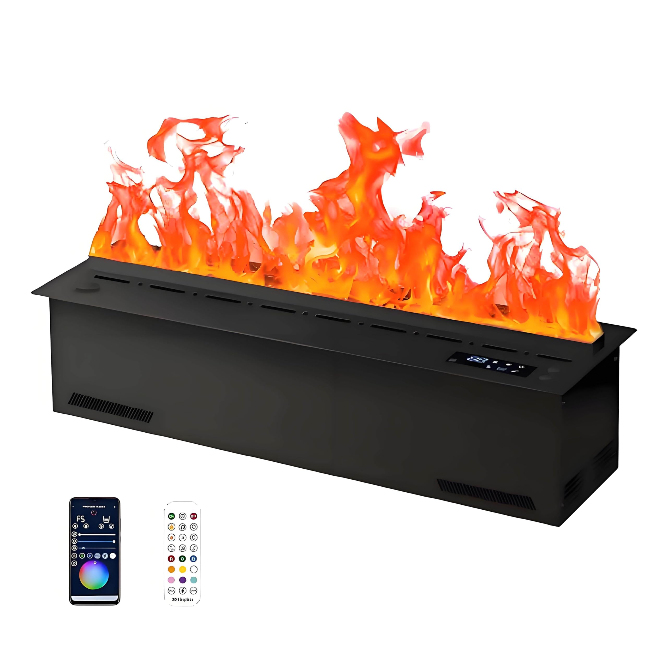 Chimenea de Vapor Eléctrica 3D, 16 Millones de Colores, Control Táctil/Remoto, Llenado Automático, 120cm