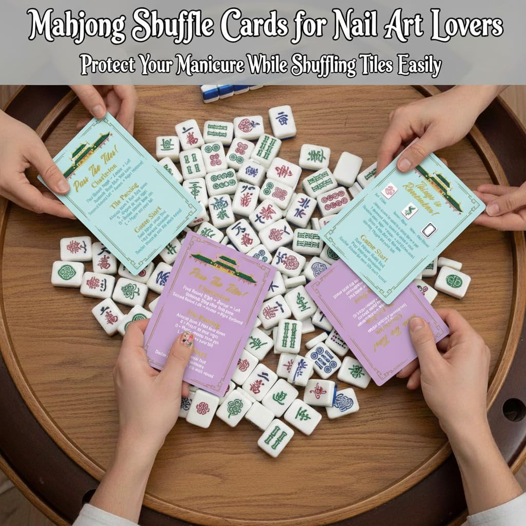 Mahjong Shuffler Cards 4pcs Mahjong Line Reader 4pcs Waterproof PVC for Travel Party Supplies - 8pcs image 5
