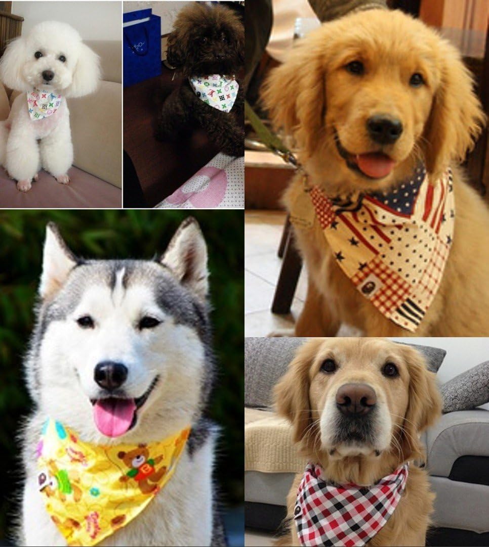 PET SHOW 50pcs Bulk Girl Small Dog Bandanas Female Cat Puppies Bibs Washable Cotton Triangle Head Scarfs Wholesale Medium Dogs Bandana Photo Prop Grooming Accessories - Image 5