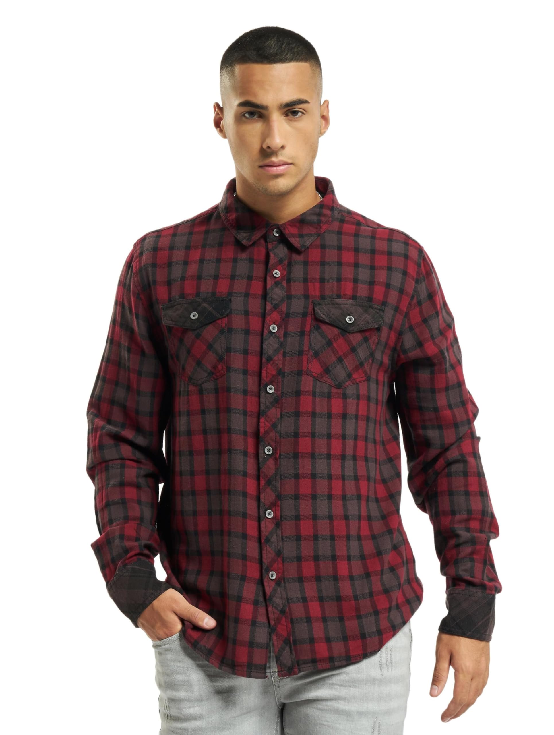 Brandit Checkshirt Duncan, Red-Brown, S
