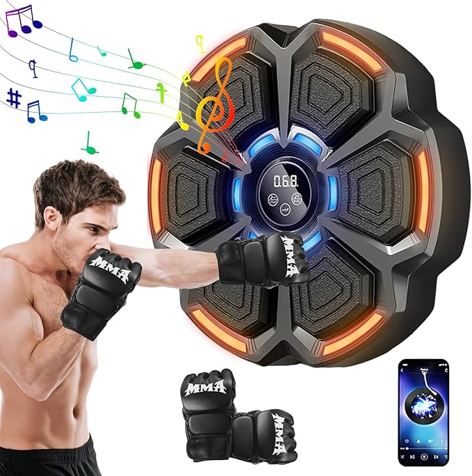 Punzonatrice Musicale Da Boxe - Con Luci LED, Regolabile, Per Allenamento Casa - Foto 8