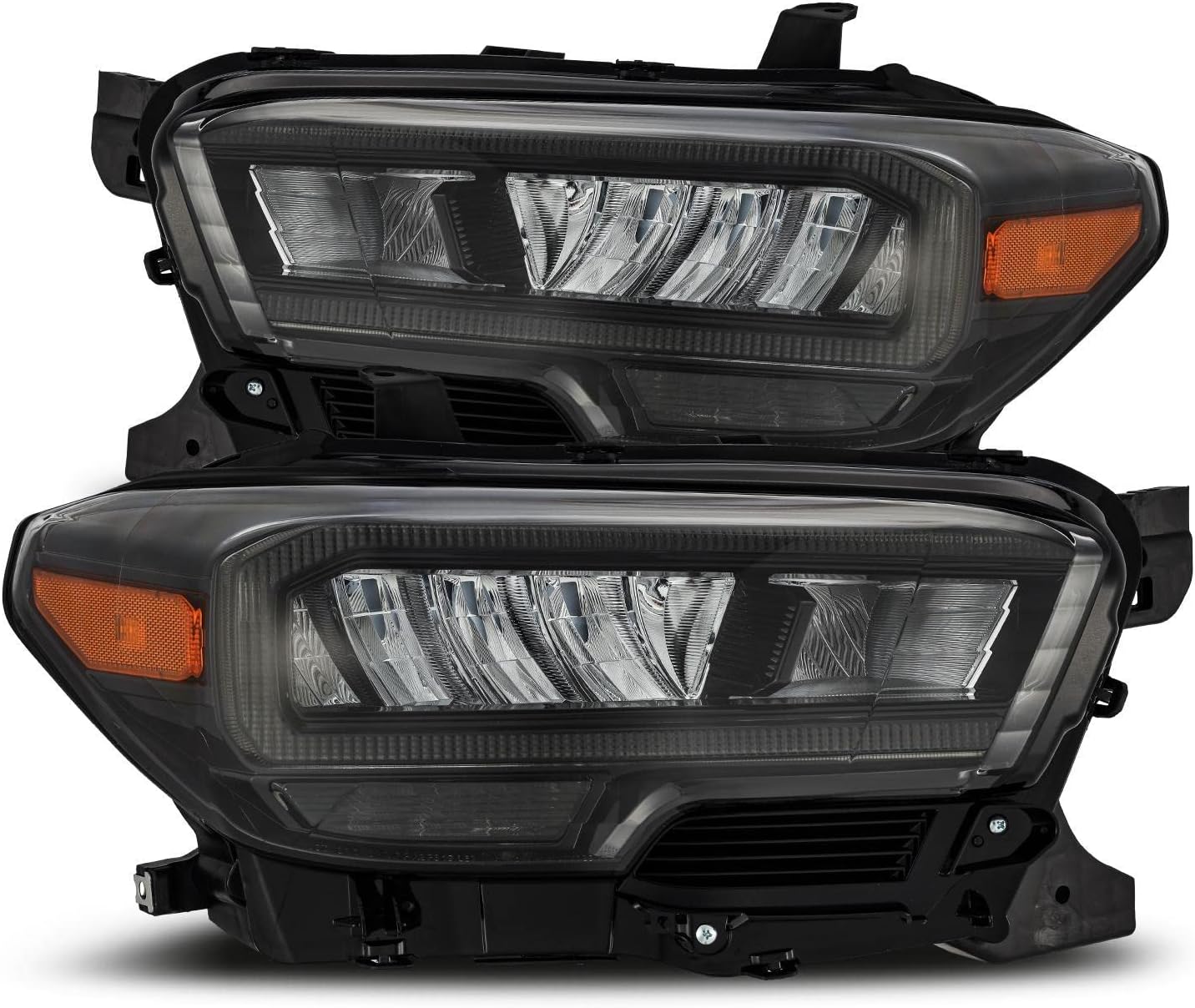 AlphaRex For 2016-2021 Tacoma Black TRD look LED crystal Left/Right Replacement Assembly with Activation Light/DRL/Sequential Signal