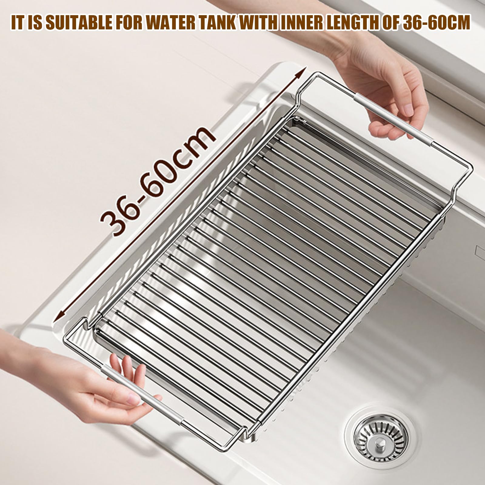 Égouttoir à vaisselle extensible en fil métallique avec panier amovible et plaque de rangement pour comptoir