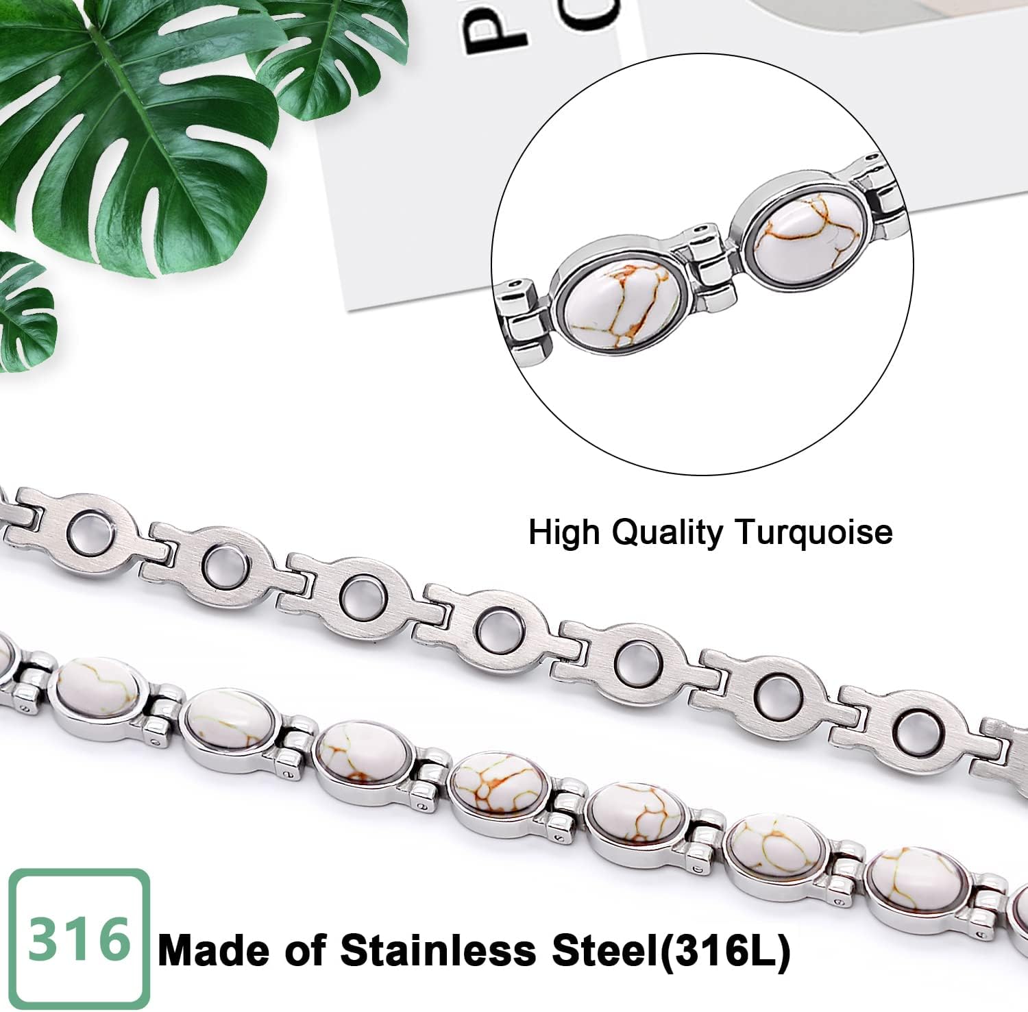 JEROOT Ultra Strength Magnetic Bracelets, Bracelet for Women and men, 3500-6000 Gauss Neodymium Magnets, Magnetic Field Therapy Jewelry Gift Comes With Adjustable Tools - Image 3