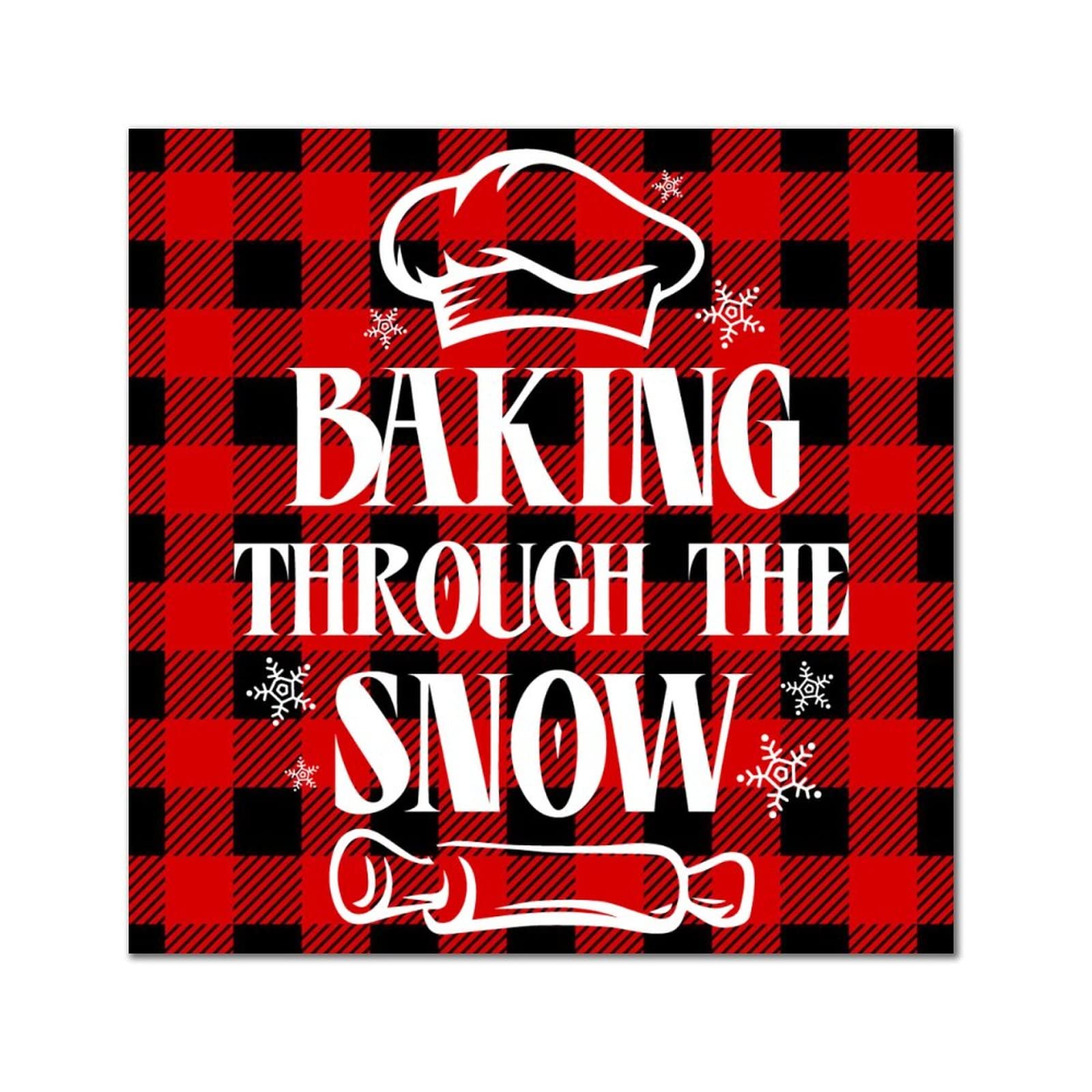 Plaque bois Baking Through The Snow cadeau décoration maison - 7