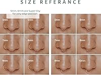 Vista 6 de LUCKYJEWUS Argolla pequeña y delgada de oro o plata de ley para perforación de nariz de mujer Dorado