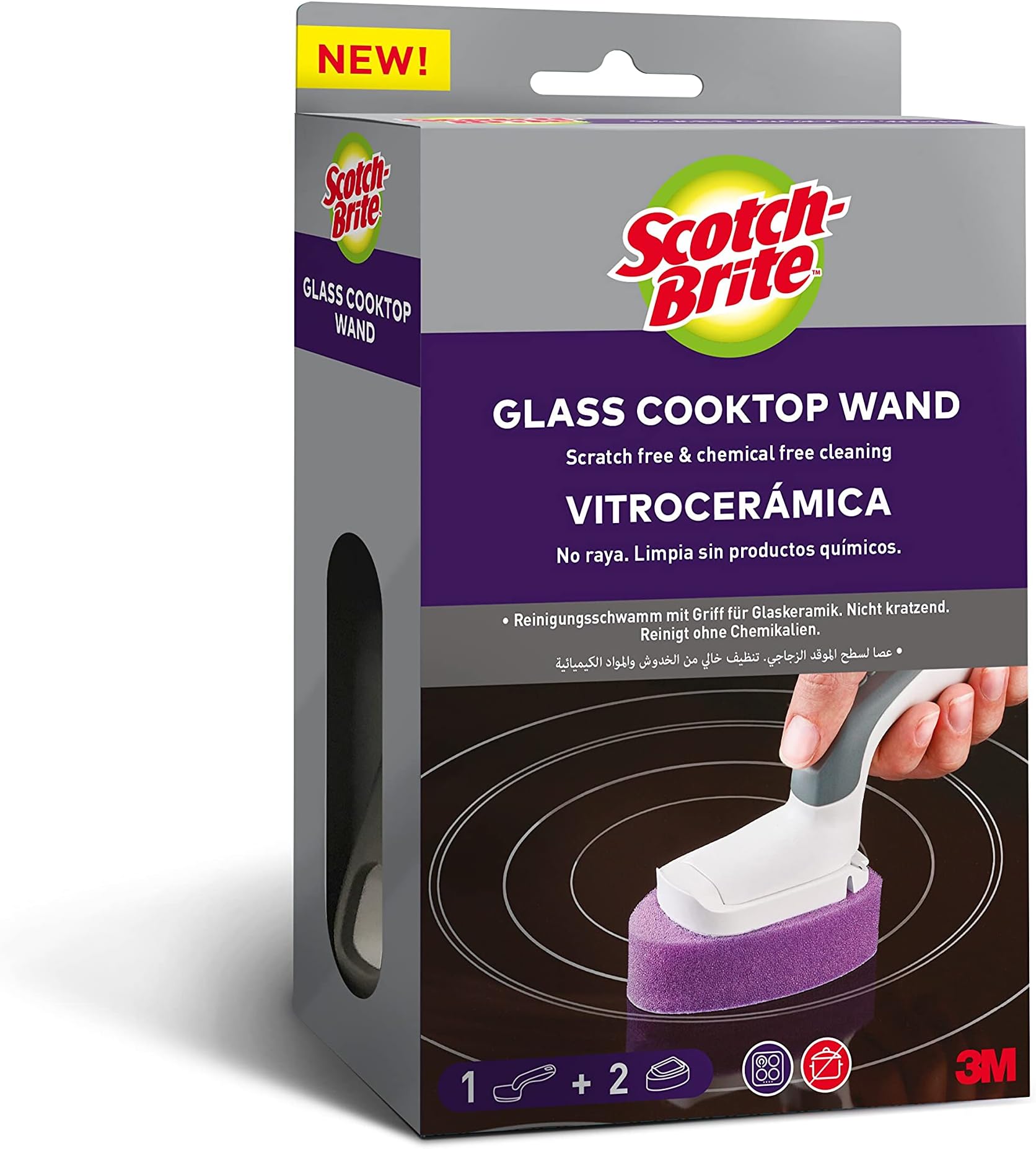 Scotch-Brite Glass Cooktop Cleaning wand, 1/Pack + 2 refill heads