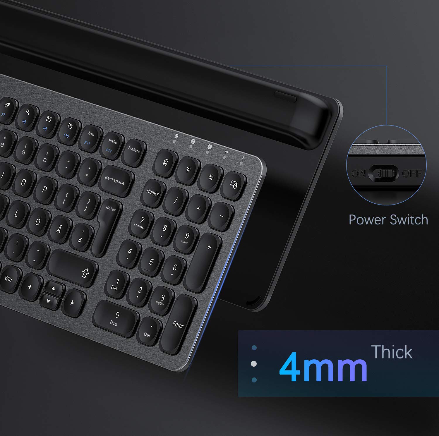 Seenda Wireless Keyboard and Mouse Set, 2.4G Rechargeable Ultra Slim