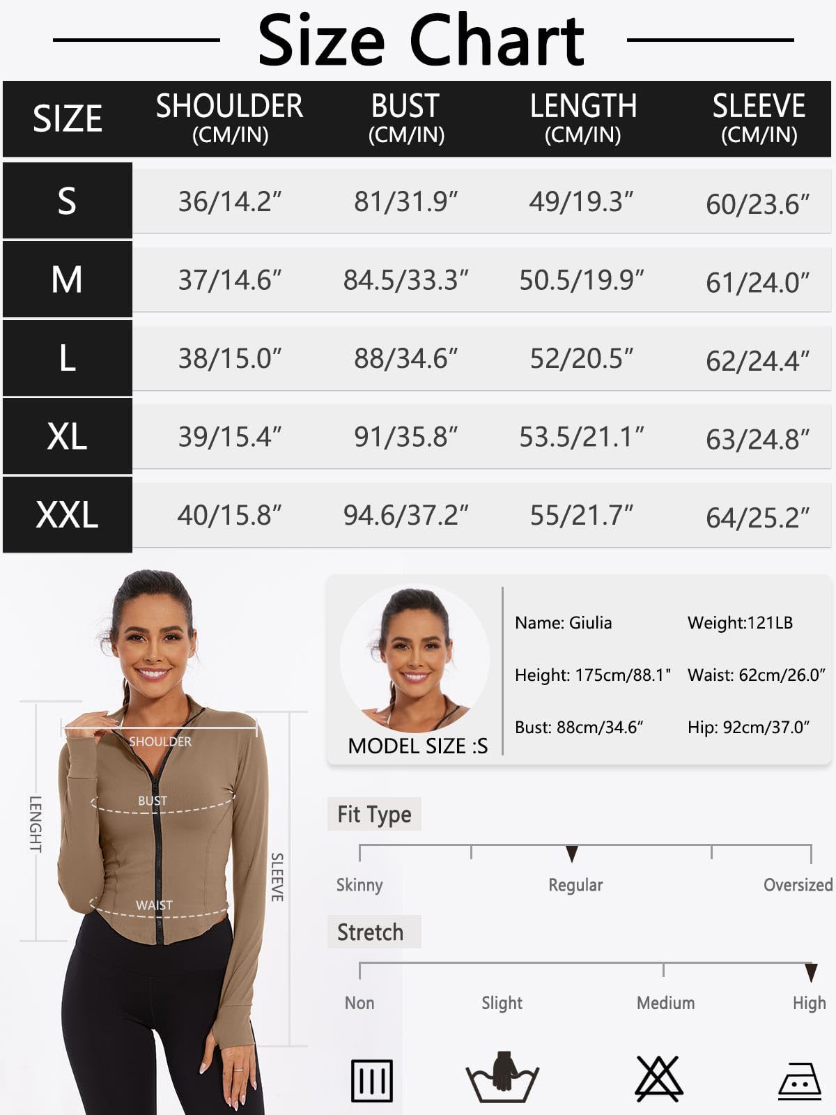 CheChury Femmes Sport Veste Zip Respirante Veste de Course à Manches Longues dégagée Haut Slim Respirant Haut Quickdry Trou Pouce Veste Jogging Yoga
