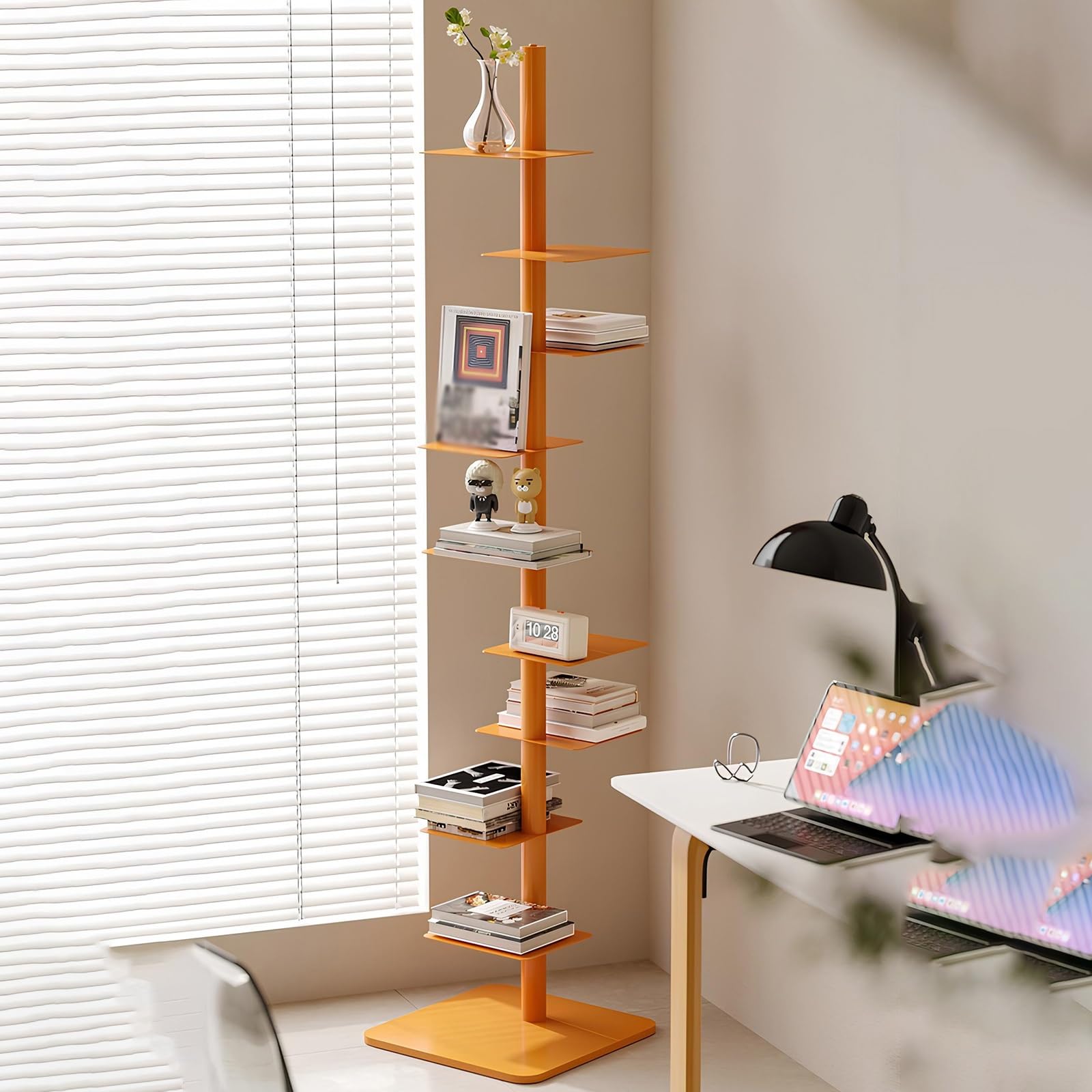 Amazon.com: UEOFU Spine Bookshelf, 9-Tier Metal Bookcase Spine