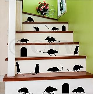Rats Mice Doors Set of 17 vinyl lettering decal home decor wall art saying halloween